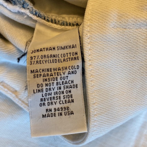 NEW! JONATHAN SIMKHAI Size 27 RIVER HIGH-RISE STRAIGHT Jean 2 Tone White Blue - Picture 14 of 17